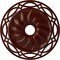 Ekena Millwork Loera Ceiling Medallion (Canopies up to 6 1/4"), 26 5/8"OD x 4 1/2"ID x 1 3/8"P, Brushed Mahogany CM26LOBMF - alternate 1